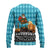 Afghanistan Christmas Ugly Christmas Sweater with Santa on Flying Carpet Mosque Camels and Desert Sunset Design - Wonder Print Shop