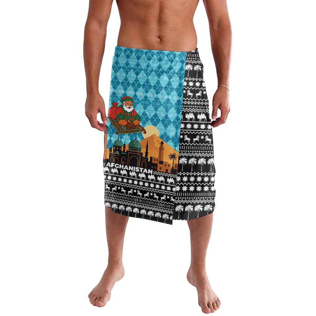 Afghanistan Christmas Lavalava with Santa on Flying Carpet Mosque Camels and Desert Sunset Design - Wonder Print Shop