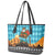 Afghanistan Christmas Leather Tote Bag with Santa on Flying Carpet Mosque Camels and Desert Sunset Design - Wonder Print Shop
