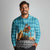 Afghanistan Christmas Long Sleeve Polo Shirt with Santa on Flying Carpet Mosque Camels and Desert Sunset Design - Wonder Print Shop