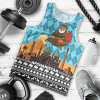 Afghanistan Christmas Men Tank Top with Santa on Flying Carpet Mosque Camels and Desert Sunset Design - Wonder Print Shop