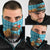 Afghanistan Christmas Neck Gaiter with Santa on Flying Carpet Mosque Camels and Desert Sunset Design - Wonder Print Shop
