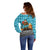 Afghanistan Christmas Off Shoulder Sweater with Santa on Flying Carpet Mosque Camels and Desert Sunset Design - Wonder Print Shop