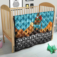 Afghanistan Christmas Quilt with Santa on Flying Carpet Mosque Camels and Desert Sunset Design - Wonder Print Shop