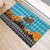 Afghanistan Christmas Rubber Doormat with Santa on Flying Carpet Mosque Camels and Desert Sunset Design - Wonder Print Shop