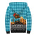 Afghanistan Christmas Sherpa Hoodie with Santa on Flying Carpet Mosque Camels and Desert Sunset Design - Wonder Print Shop