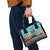 Afghanistan Christmas Shoulder Handbag with Santa on Flying Carpet Mosque Camels and Desert Sunset Design - Wonder Print Shop
