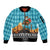 Afghanistan Christmas Sleeve Zip Bomber Jacket with Santa on Flying Carpet Mosque Camels and Desert Sunset Design - Wonder Print Shop
