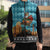 Afghanistan Christmas Sleeveless Puffer Jacket with Santa on Flying Carpet Mosque Camels and Desert Sunset Design - Wonder Print Shop