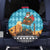 Afghanistan Christmas Spare Tire Cover with Santa on Flying Carpet Mosque Camels and Desert Sunset Design - Wonder Print Shop