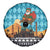 Afghanistan Christmas Spare Tire Cover with Santa on Flying Carpet Mosque Camels and Desert Sunset Design - Wonder Print Shop