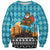 Afghanistan Christmas Sweatshirt with Santa on Flying Carpet Mosque Camels and Desert Sunset Design - Wonder Print Shop