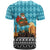 Afghanistan Christmas T Shirt with Santa on Flying Carpet Mosque Camels and Desert Sunset Design - Wonder Print Shop