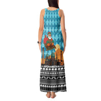Afghanistan Christmas Tank Maxi Dress with Santa on Flying Carpet Mosque Camels and Desert Sunset Design - Wonder Print Shop