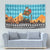 Afghanistan Christmas Tapestry with Santa on Flying Carpet Mosque Camels and Desert Sunset Design - Wonder Print Shop