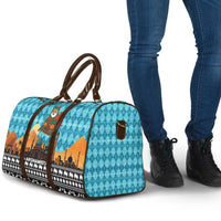 Afghanistan Christmas Travel Bag with Santa on Flying Carpet Mosque Camels and Desert Sunset Design - Wonder Print Shop