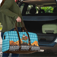 Afghanistan Christmas Travel Bag with Santa on Flying Carpet Mosque Camels and Desert Sunset Design - Wonder Print Shop