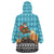 Afghanistan Christmas Wearable Blanket Hoodie with Santa on Flying Carpet Mosque Camels and Desert Sunset Design - Wonder Print Shop
