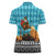 Afghanistan Christmas Women Polo Shirt with Santa on Flying Carpet Mosque Camels and Desert Sunset Design - Wonder Print Shop