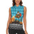 Afghanistan Christmas Women Sleeveless Polo Shirt with Santa on Flying Carpet Mosque Camels and Desert Sunset Design - Wonder Print Shop
