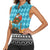 Afghanistan Christmas Women Sleeveless Polo Shirt with Santa on Flying Carpet Mosque Camels and Desert Sunset Design - Wonder Print Shop