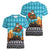 Afghanistan Christmas Women V-Neck T-Shirt with Santa on Flying Carpet Mosque Camels and Desert Sunset Design - Wonder Print Shop