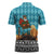 Afghanistan Christmas Zipper Polo Shirt with Santa on Flying Carpet Mosque Camels and Desert Sunset Design - Wonder Print Shop