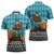 Afghanistan Christmas Zipper Polo Shirt with Santa on Flying Carpet Mosque Camels and Desert Sunset Design - Wonder Print Shop