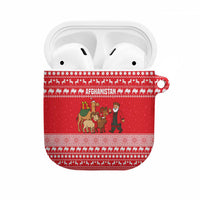 Afghanistan Christmas AirPods Case with Santa Camels Sheep Traditional Pattern and Festive Design - Wonder Print Shop