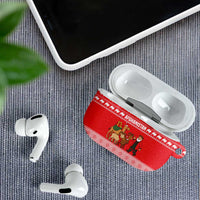 Afghanistan Christmas AirPods Case with Santa Camels Sheep Traditional Pattern and Festive Design - Wonder Print Shop