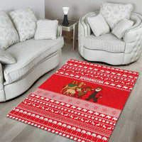Afghanistan Christmas Area Rug with Santa Camels Sheep Traditional Pattern and Festive Design - Wonder Print Shop