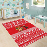 Afghanistan Christmas Area Rug with Santa Camels Sheep Traditional Pattern and Festive Design - Wonder Print Shop