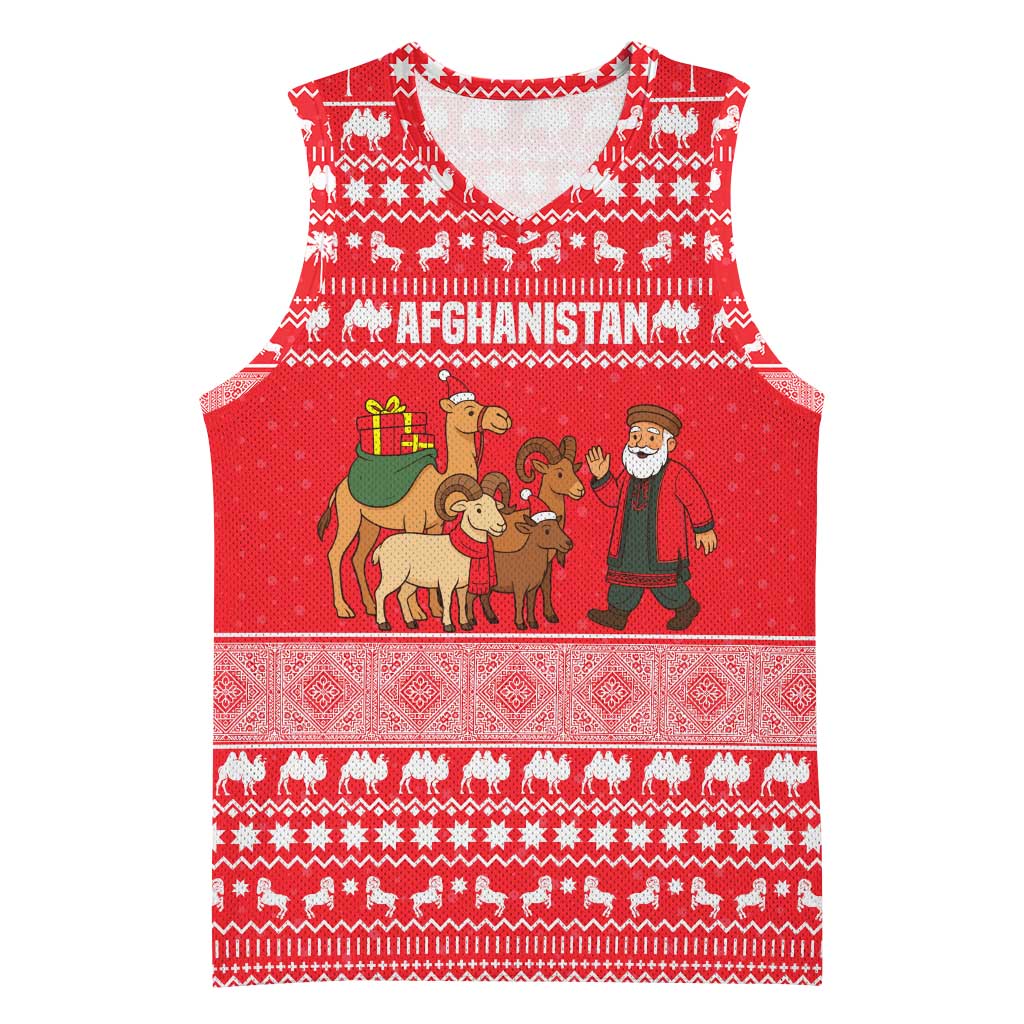 Afghanistan Christmas Basketball Jersey with Santa Camels Sheep Traditional Pattern and Festive Design - Wonder Print Shop
