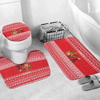 Afghanistan Christmas Bathroom Set with Santa Camels Sheep Traditional Pattern and Festive Design - Wonder Print Shop