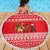 Afghanistan Christmas Beach Blanket with Santa Camels Sheep Traditional Pattern and Festive Design - Wonder Print Shop