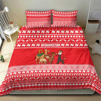 Afghanistan Christmas Bedding Set with Santa Camels Sheep Traditional Pattern and Festive Design - Wonder Print Shop