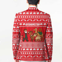 Afghanistan Christmas Blazer with Santa Camels Sheep Traditional Pattern and Festive Design - Wonder Print Shop