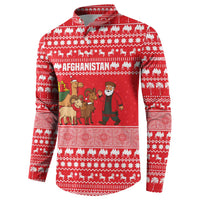Afghanistan Christmas Button Sweatshirt with Santa Camels Sheep Traditional Pattern and Festive Design - Wonder Print Shop