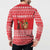 Afghanistan Christmas Button Sweatshirt with Santa Camels Sheep Traditional Pattern and Festive Design - Wonder Print Shop