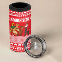Afghanistan Christmas 4 in 1 Can Cooler Tumbler with Santa Camels Sheep Traditional Pattern and Festive Design - Wonder Print Shop