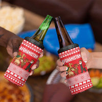 Afghanistan Christmas 4 in 1 Can Cooler Tumbler with Santa Camels Sheep Traditional Pattern and Festive Design - Wonder Print Shop