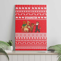 Afghanistan Christmas Canvas Wall Art with Santa Camels Sheep Traditional Pattern and Festive Design - Wonder Print Shop