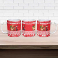 Afghanistan Christmas Ceramic Mug with Santa Camels Sheep Traditional Pattern and Festive Design - Wonder Print Shop