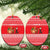 Afghanistan Christmas Ceramic Ornament with Santa Camels Sheep Traditional Pattern and Festive Design - Wonder Print Shop