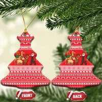 Afghanistan Christmas Ceramic Ornament with Santa Camels Sheep Traditional Pattern and Festive Design - Wonder Print Shop
