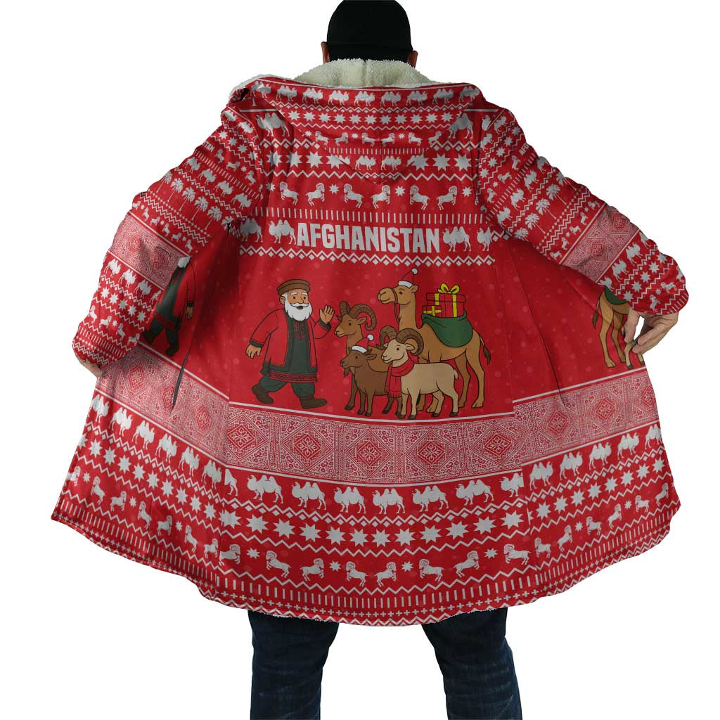 Afghanistan Christmas Cloak with Santa Camels Sheep Traditional Pattern and Festive Design - Wonder Print Shop