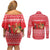 Afghanistan Christmas Couples Matching Off Shoulder Short Dress and Long Sleeve Button Shirt with Santa Camels Sheep Traditional Pattern and Festive Design - Wonder Print Shop