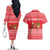 Afghanistan Christmas Couples Matching Off The Shoulder Long Sleeve Dress and Hawaiian Shirt with Santa Camels Sheep Traditional Pattern and Festive Design - Wonder Print Shop