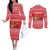 Afghanistan Christmas Couples Matching Off The Shoulder Long Sleeve Dress and Long Sleeve Button Shirt with Santa Camels Sheep Traditional Pattern and Festive Design - Wonder Print Shop