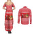 Afghanistan Christmas Couples Matching Summer Maxi Dress and Long Sleeve Button Shirt with Santa Camels Sheep Traditional Pattern and Festive Design - Wonder Print Shop